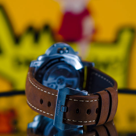 Panerai Luminor Marina 10 Days GMT 44MM Black Dial Leather Strap (PAM00270)