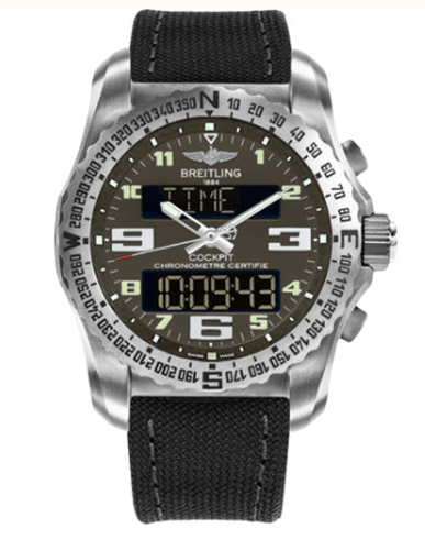 Breitling Cockpit B50 Watch - 46mm Titanium Case - Titanium Gray Dial - Anthracite Military Strap - EB5010B1/M532/100W/A20BASA.1