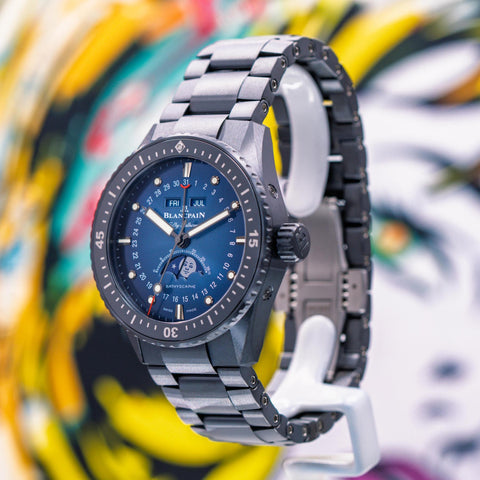 Blancpain Fifty Fathoms Bathyscaphe Quantième Complet Phases de Lune 5054-0140-01S (Full Ceramic Bracelet Upgrade)
