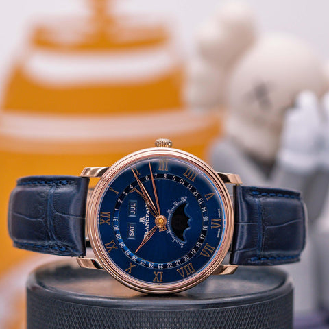 Blancpain Villeret Quantième Complet Blue Dial 6654-3640-55B