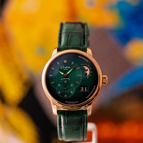 Glashütte Original PanoMaticLunar Green Dial Red Gold 1-90-02-23-35-61