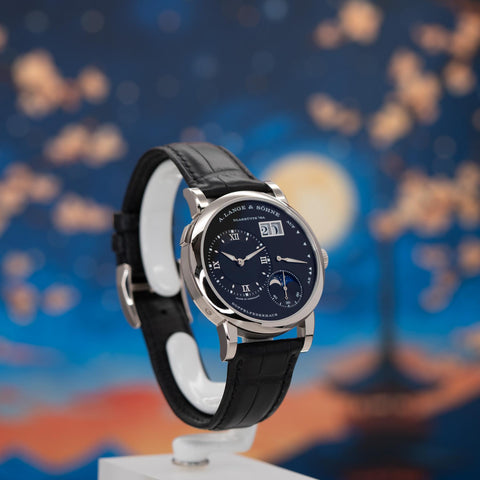A. Lange & Söhne Lange 1 Moon Phase Black Dial White Gold 192.029