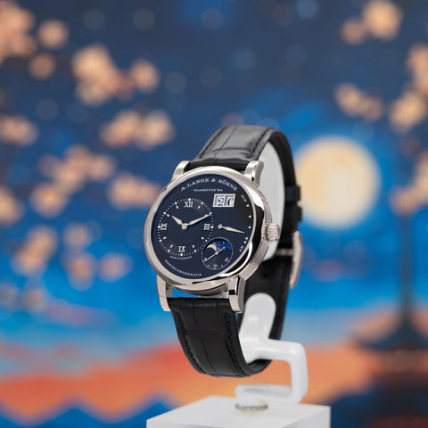 A. Lange & Söhne Lange 1 Moon Phase Black Dial White Gold 192.029