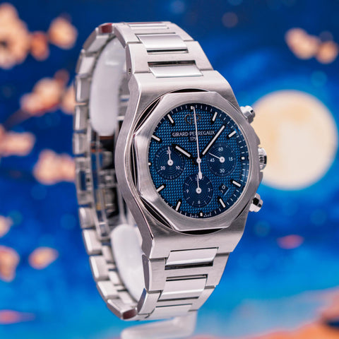 Girard-Perregaux Laureato Chronograph Blue Dial Steel Bracelet 81020-11-431-11A