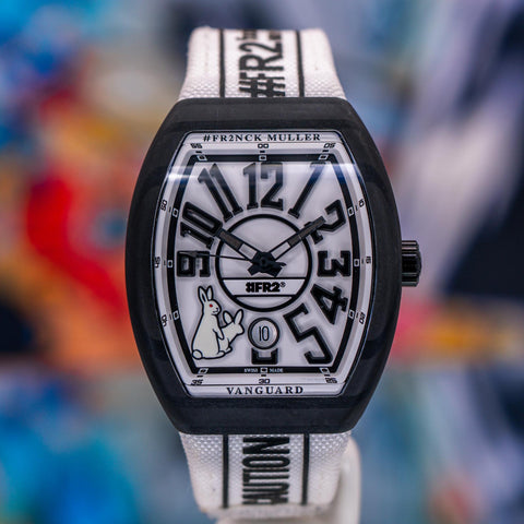 Franck Muller Vanguard #FR2 “Rabbits” L.E. 41MM White Dial Textile Strap V41SCDT FR2 GFGRNR NR