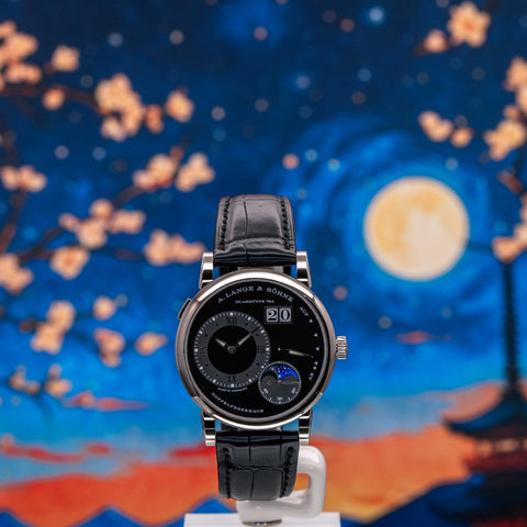 A. Lange & Söhne Lange 1 Moon Phase Black Dial White Gold 192.029