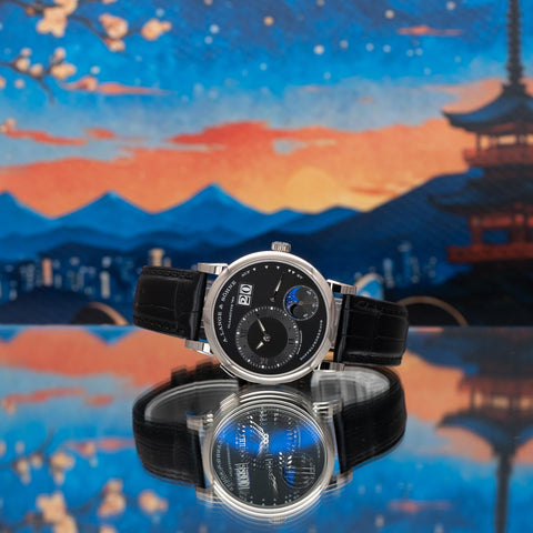 A. Lange & Söhne Lange 1 Moon Phase Black Dial White Gold 192.029