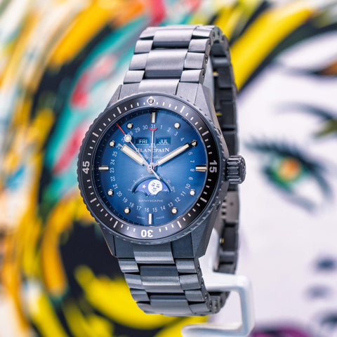 Blancpain Fifty Fathoms Bathyscaphe Quantième Complet Phases de Lune 5054-0140-01S (Full Ceramic Bracelet Upgrade)