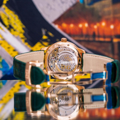 Glashütte Original PanoMaticLunar Green Dial Red Gold 1-90-02-23-35-61