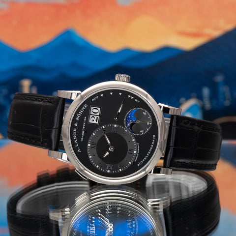 A. Lange & Söhne Lange 1 Moon Phase Black Dial White Gold 192.029