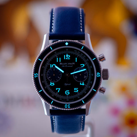 Blancpain Air Command Flyback Chronograph Titanium Blue Dial AC02-12B40-63A